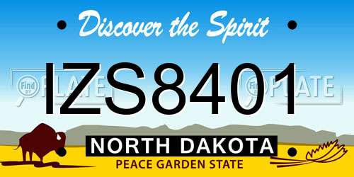 IZS8401 North Dakota License Plate