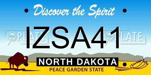 IZSA41 North Dakota License Plate