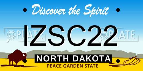 IZSC22 North Dakota License Plate