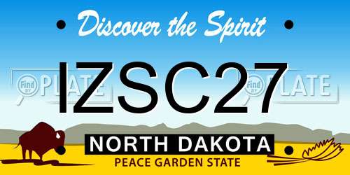 IZSC27 North Dakota License Plate
