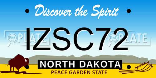 IZSC72 North Dakota License Plate