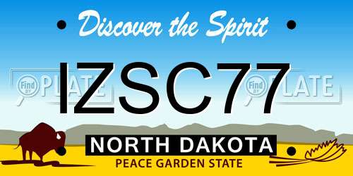 IZSC77 North Dakota License Plate