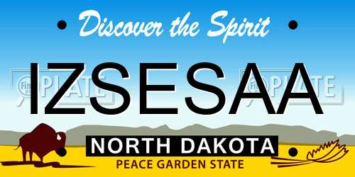 IZSESAA North Dakota License Plate