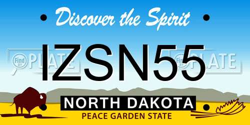 IZSN55 North Dakota License Plate