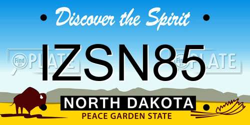 IZSN85 North Dakota License Plate