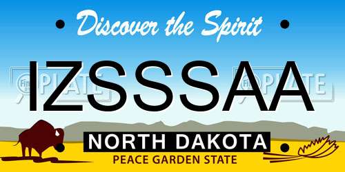 IZSSSAA North Dakota License Plate