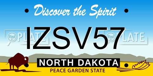 IZSV57 North Dakota License Plate