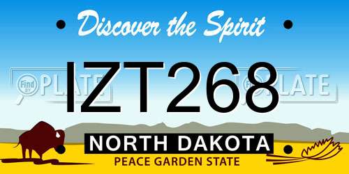 IZT268 North Dakota License Plate