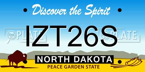 IZT26S North Dakota License Plate
