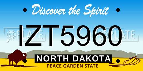 IZT5960 North Dakota License Plate