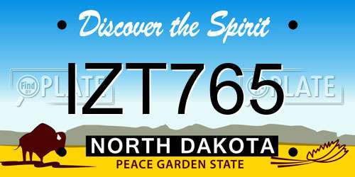 IZT765 North Dakota License Plate