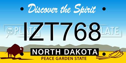 IZT768 North Dakota License Plate