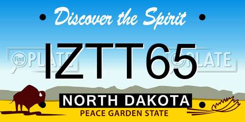 IZTT65 North Dakota License Plate
