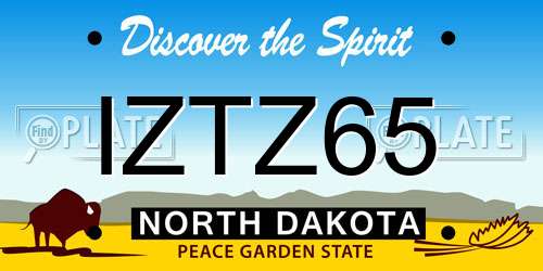 IZTZ65 North Dakota License Plate