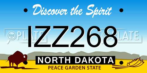 IZZ268 North Dakota License Plate