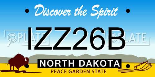 IZZ26B North Dakota License Plate