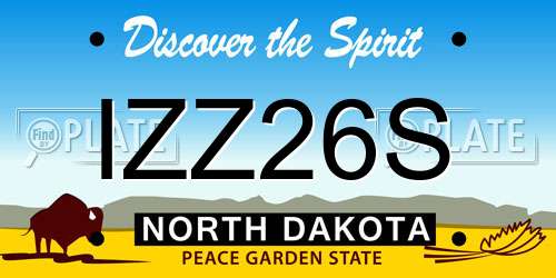 IZZ26S North Dakota License Plate