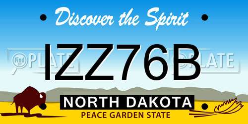 IZZ76B North Dakota License Plate