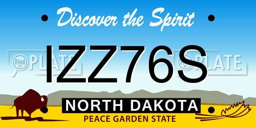 IZZ76S North Dakota License Plate