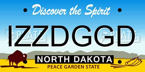 IZZDGGD North Dakota License Plate