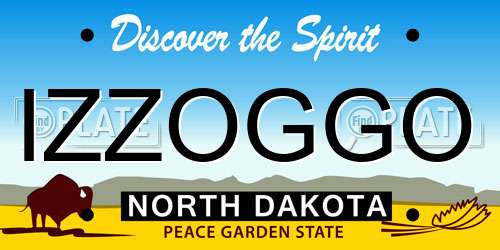 IZZOGGO North Dakota License Plate