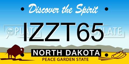 IZZT65 North Dakota License Plate