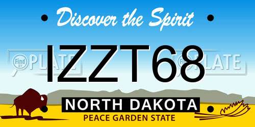 IZZT68 North Dakota License Plate