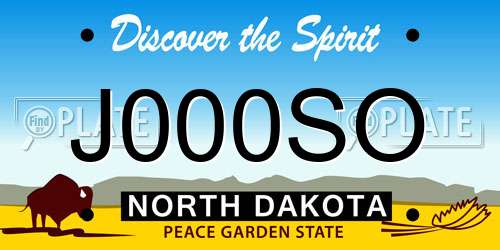 J000SO North Dakota License Plate