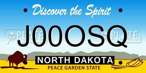 J00OSQ North Dakota License Plate