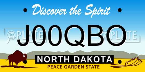 J00QBO North Dakota License Plate