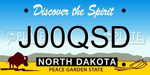 J00QSD North Dakota License Plate