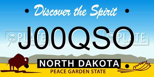 J00QSO North Dakota License Plate
