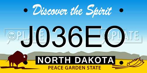 J036EO North Dakota License Plate