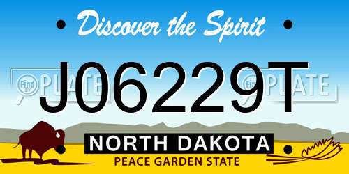 J06229T North Dakota License Plate