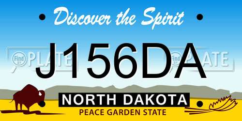 J156DA North Dakota License Plate
