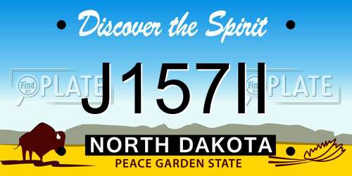 J157II North Dakota License Plate