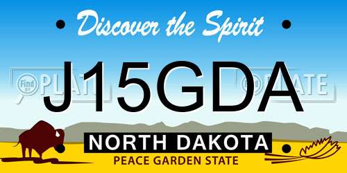 J15GDA North Dakota License Plate