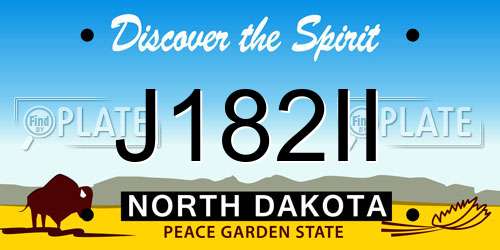 J182II North Dakota License Plate
