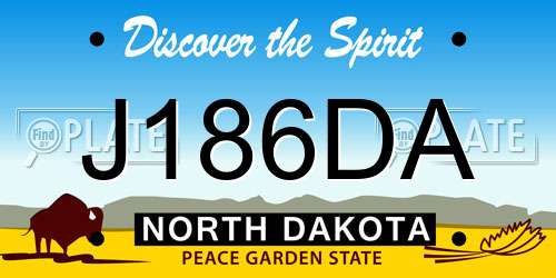 J186DA North Dakota License Plate