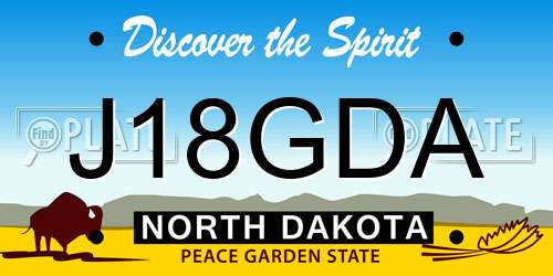 J18GDA North Dakota License Plate
