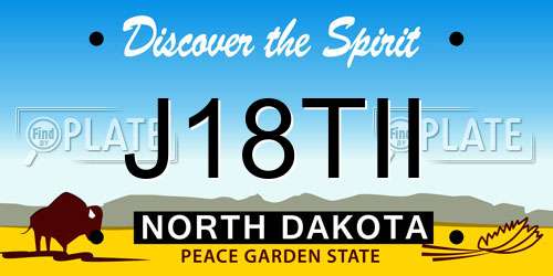 J18TII North Dakota License Plate