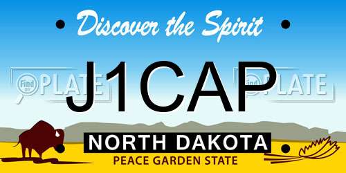 J1CAP North Dakota License Plate
