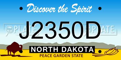 J2350D North Dakota License Plate