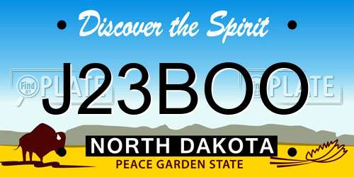 J23BOO North Dakota License Plate