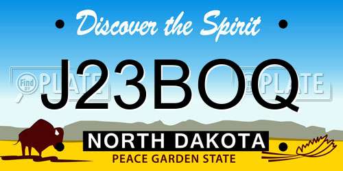 J23BOQ North Dakota License Plate