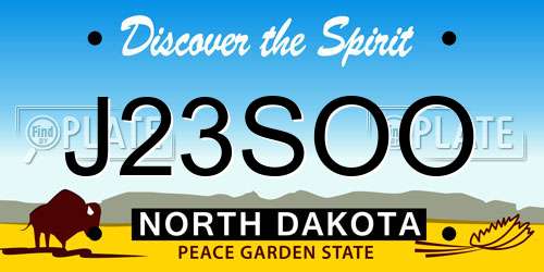 J23SOO North Dakota License Plate