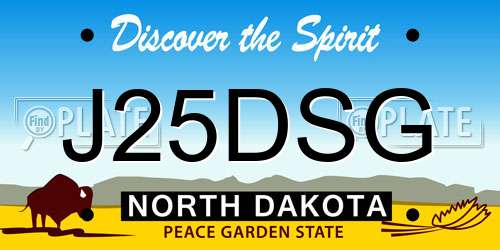 J25DSG North Dakota License Plate