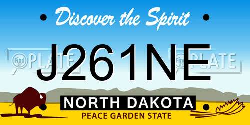 J261NE North Dakota License Plate