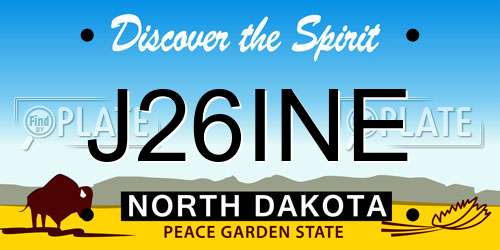 J26INE North Dakota License Plate