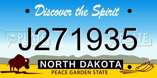 J271935 North Dakota License Plate
